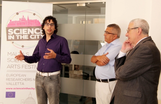 Edward Duca, Wilfred Kenely and Prof Alex Felice addressing the press conference at Valletta Campus